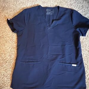 Figs Navy Blue Scrub Top